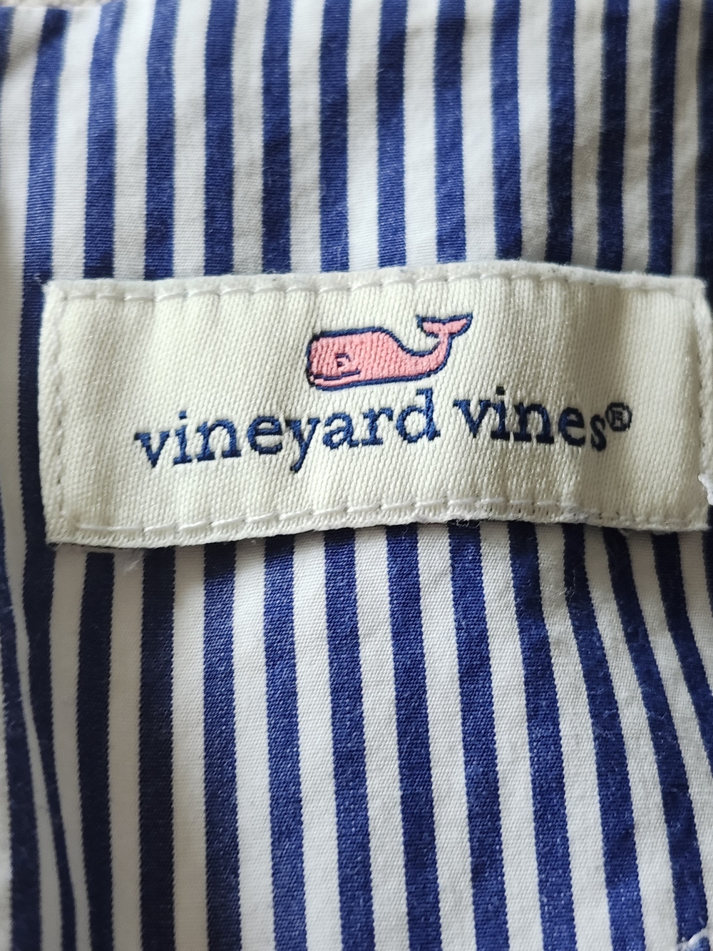 Vineyard Vines Navy and White Striped A-Line Top - Picture 3 of 3